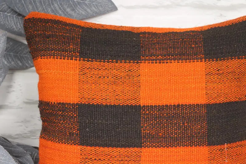 Kilim Pillow, Bench Cushion, Cushion Case, Tapestry Cushion Case, Ethnic Throw Cushion Cover, 14x14 Orange Pillow, Gift Pillow, Turkish Pillow - 2
