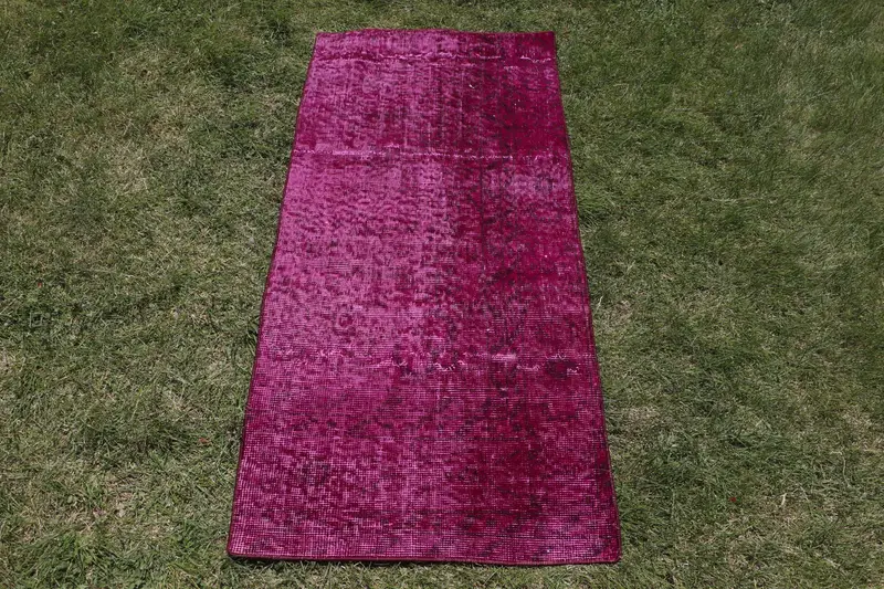 パープル、ブラウンポルカドットラグ、2.1x4.6フィート