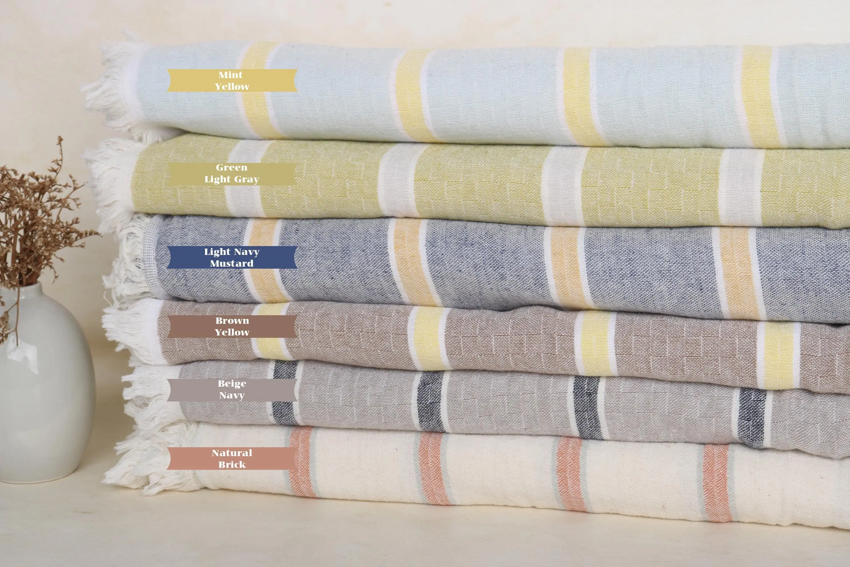 Decorative Cotton Chevron Blanket Beige, 83x95 Inches, Bohemian - 1