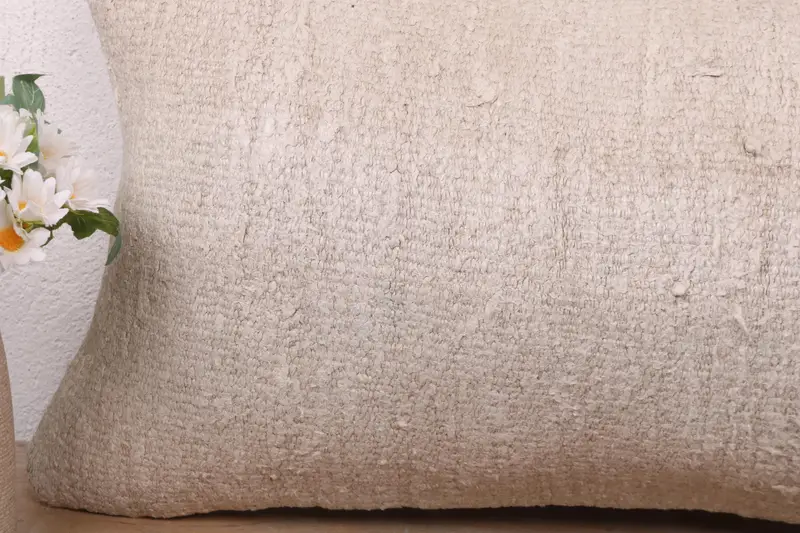 Cushion, Outdoor Patio Cushion, Bright Cushion, 12x24 Beige Cushion Cover, Vintage Kilim Pillow, Kilim Pillow, Bench Cushion, Turkish Pillow - 3