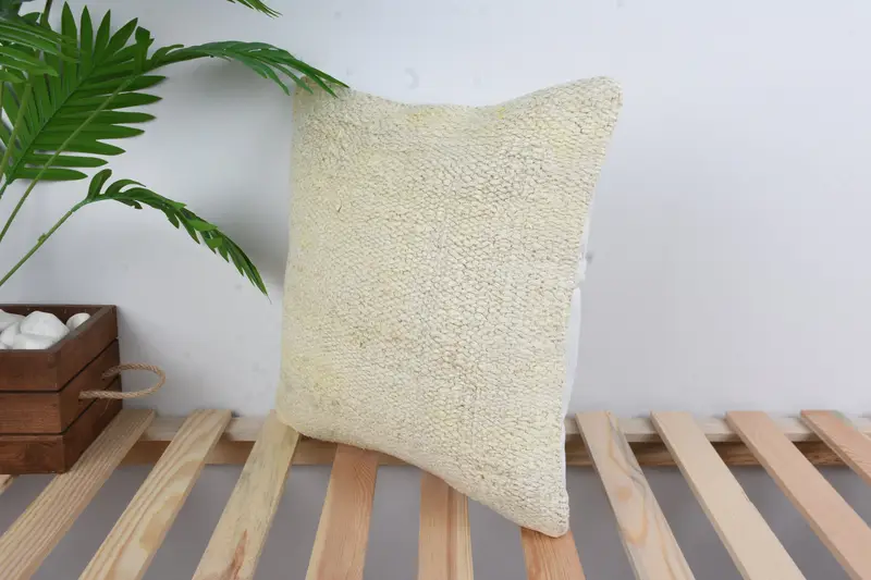 Turkish Pillow, Vintage Kilim Pillow, Designer Throw Pillow, Throw Kilim Pillow, 16x16 White Cushion Cover, Cushion Cover, Hippie Throw Pillow - 5