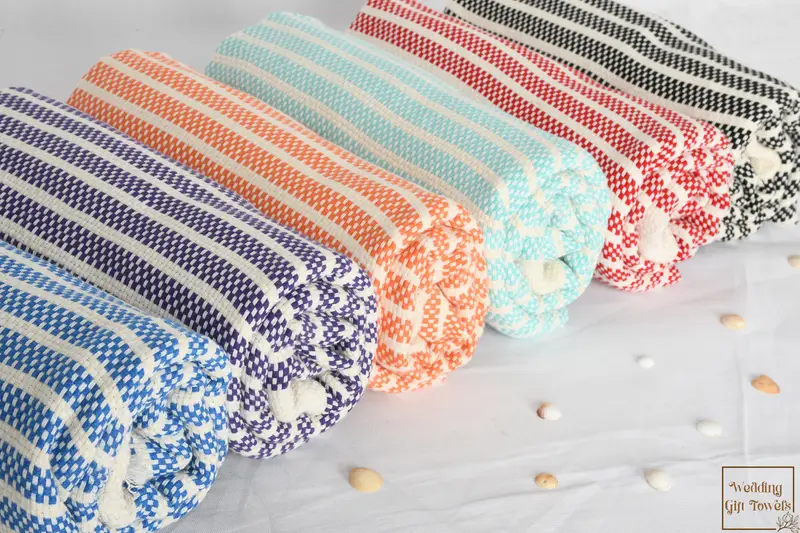 Personalized Turkish Cotton Towel Striped Beige, 40x70 Inches