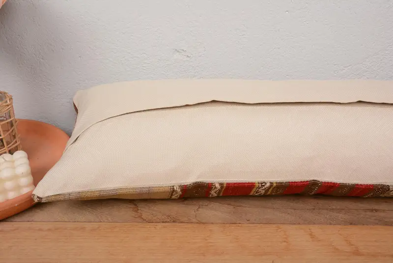 Home Decor Pillow, Vintage Pillow, Throw Kilim Pillow, Turkish Corner Cushion, Ottoman Pillow, Cushion Case, Bright Pillow, 12x36 Red Cushion Cover - 6