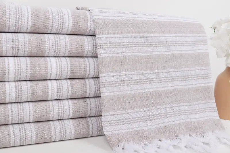 Xmas Gifts, Scarf Towel, Bachelorette Gifts, Custom Gift, Large Turkish Towel, Handwoven Turkish Towel, 70x40 Cotton Striped Towel, Travel Towel - 2