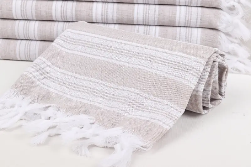 Xmas Gifts, Scarf Towel, Bachelorette Gifts, Custom Gift, Large Turkish Towel, Handwoven Turkish Towel, 70x40 Cotton Striped Towel, Travel Towel - 4