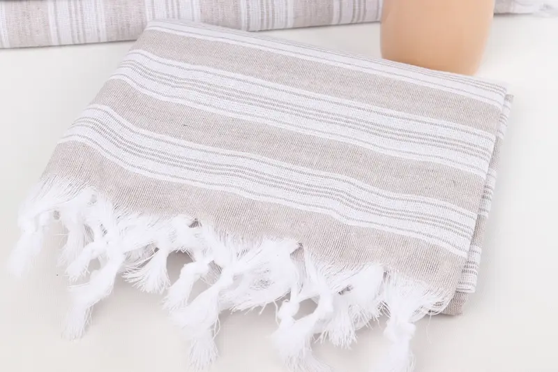 Xmas Gifts, Scarf Towel, Bachelorette Gifts, Custom Gift, Large Turkish Towel, Handwoven Turkish Towel, 70x40 Cotton Striped Towel, Travel Towel - 5