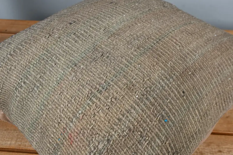 Pillow Sham, Colorful Pillow Sham, Sustainable Cushion Cover, Boho Pillow, 16x16 Brown Pillow Sham, Kilim Pillow Cover, Ethnical Kilim Rug Pillow - 4