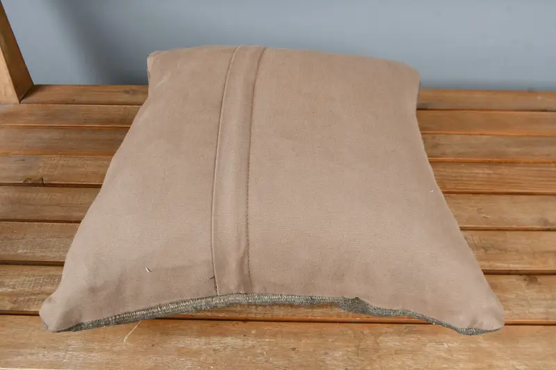 Pillow Sham, Colorful Pillow Sham, Sustainable Cushion Cover, Boho Pillow, 16x16 Brown Pillow Sham, Kilim Pillow Cover, Ethnical Kilim Rug Pillow - 5