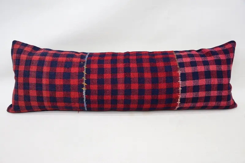 Turkish Pillow, Garden Pillow, Antique Pillows, Muted Cushion Case, 16x48 Red Pillow Sham, Pet Pillow Sham, Vintage Kilim Pillow, Pillow Sham - 4