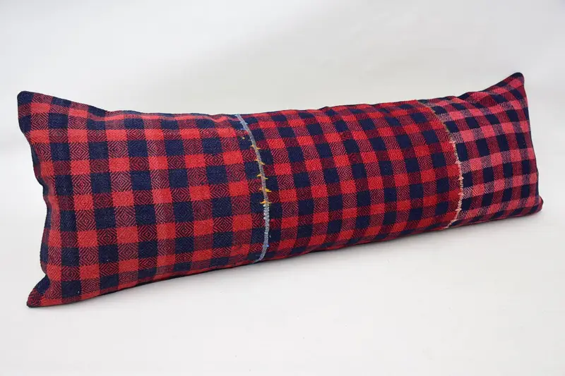 Turkish Pillow, Garden Pillow, Antique Pillows, Muted Cushion Case, 16x48 Red Pillow Sham, Pet Pillow Sham, Vintage Kilim Pillow, Pillow Sham - 3