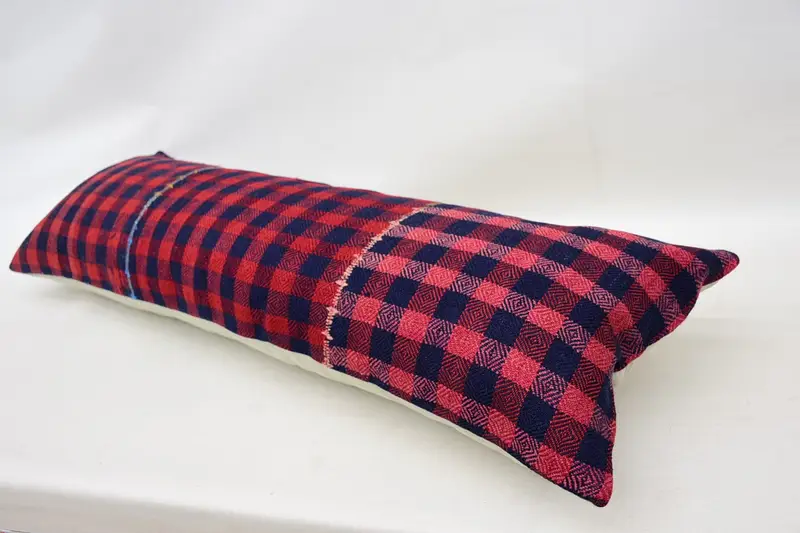 Turkish Pillow, Garden Pillow, Antique Pillows, Muted Cushion Case, 16x48 Red Pillow Sham, Pet Pillow Sham, Vintage Kilim Pillow, Pillow Sham - 6