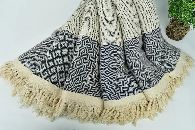 Woven Blanket, Personalized Blanket, Large Beach Towel Personalized, Wedding Gift For Bride, 104x80 Cotton Diamond Towel, Custom Wedding Gifts - 4