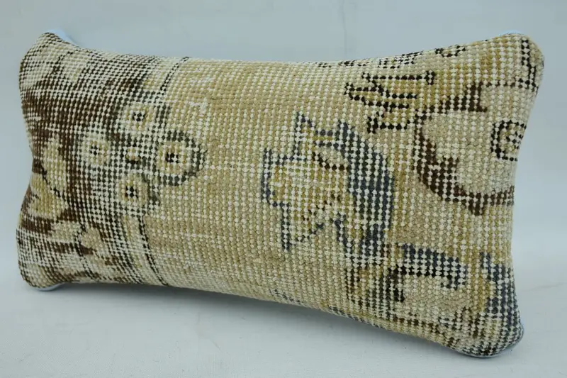 Ethnical Kilim Rug Pillow, Vintage Kilim Pillow, Gift Pillow, Cushion Case, Boho Chic Pillow, Ethnic Pillow Cover Pillow, 8x16 Beige Pillow - 3