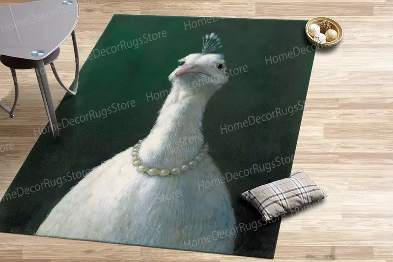 Bedruckter Teppich mit Pfauenperlen: Moderne Eleganz für Ihren Raum