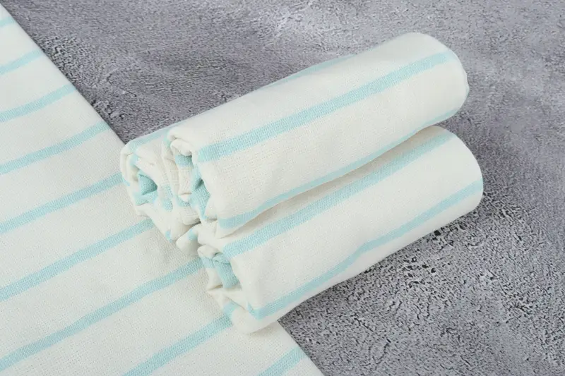 Wedding Gift Kitchen Towel, Monogrammed Hand Towel, Embroidery Towels, Personalized Hand Towel, 36x18 Cotton Striped Towel, Personalized Dish Towel - 7