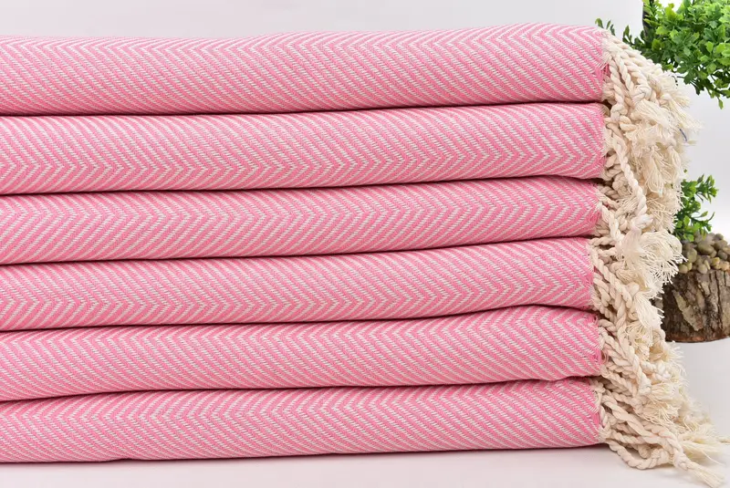 Personalized Bridesmaid Gift, 70x40 Cotton Herringbone Towel, Beach Towel Bulk, Christmas Favors, Hammam Towel USA, Bachelor Gifts, Beach Size Towel - 3