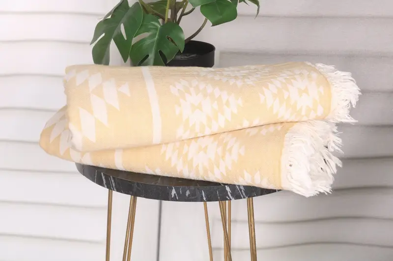 Turkish Towel Beach, Handwoven Turkish bath towel, Family Gift, Oversized Beach Towel, 70x36 Cotton Kilim Towel, Custom Beach Towel, Sand-free towel - 4