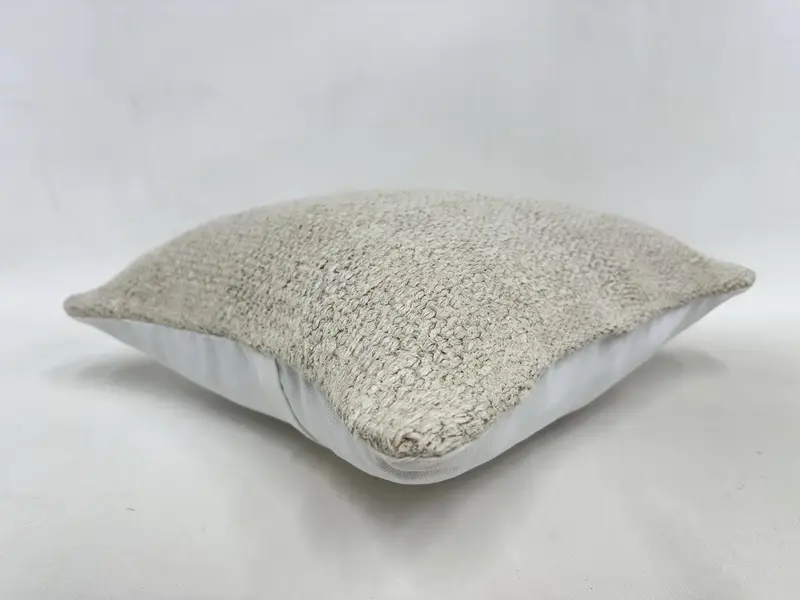 Turkish Pillow, Interior Designer Pillow, Cushion, Bolster Cushion Case, Vintage Pillow Sham, Ethnical Kilim Rug Pillow, 16x16 Beige Pillow Sham - 6