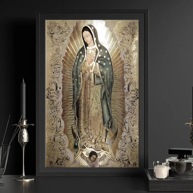 Guadalupe Bakire, Dini Duvar Sanatı, Guadalupe Leydi, Lady Wall Sanatı, Katolik Duvar Dekoru, Tertemiz Mary Wall Sanatı, Tuval Sanatı - 3