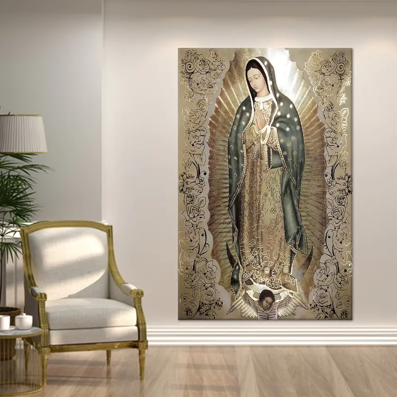 Guadalupe Bakire, Dini Duvar Sanatı, Guadalupe Leydi, Lady Wall Sanatı, Katolik Duvar Dekoru, Tertemiz Mary Wall Sanatı, Tuval Sanatı - 1
