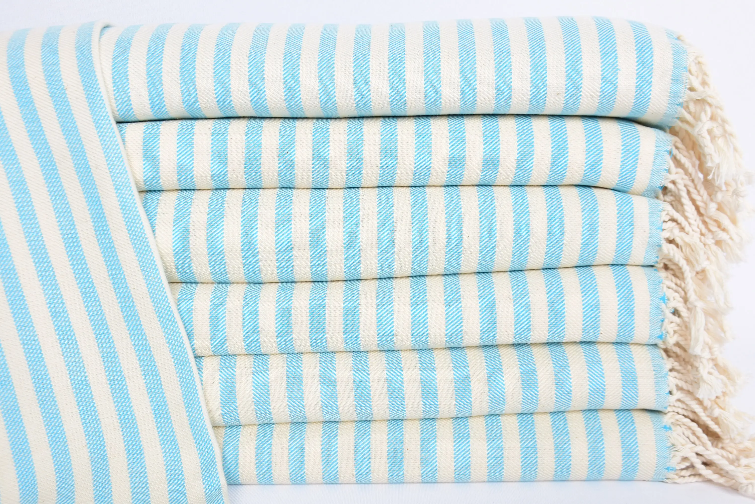 Memorial Gift Turquoise Striped Dish Towel, 40x24 Inches - 1