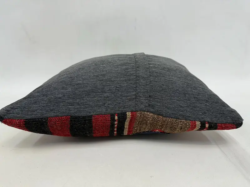 Colorful Pillow Case, Boho Chic Pillow, Pillow Sham, Kilim Pillow Cover, Seat Pillow Case, Turkish Kilim Pillow, Boho Pillow, 18x18 Red Pillow - 7