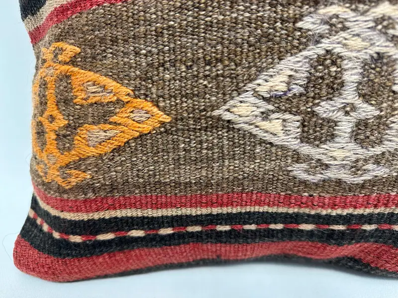 Colorful Pillow Case, Boho Chic Pillow, Pillow Sham, Kilim Pillow Cover, Seat Pillow Case, Turkish Kilim Pillow, Boho Pillow, 18x18 Red Pillow - 2