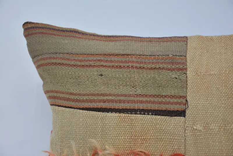 Authentic Pillow Cover, Outdoor Pillow, Handmade Kilim Cushion, 16x24 Beige Cushion Case, Cushion, Boho Pillow, Kilim Cushion Sham - 2