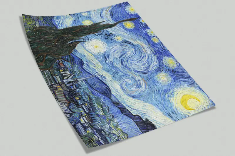 Oil Painting Print, , Reproduction Wall Art, 3d Wall Paper, Modern Wall Paper, Wall Paper Peel and Stick, Starry Night Wall Paper, - 6