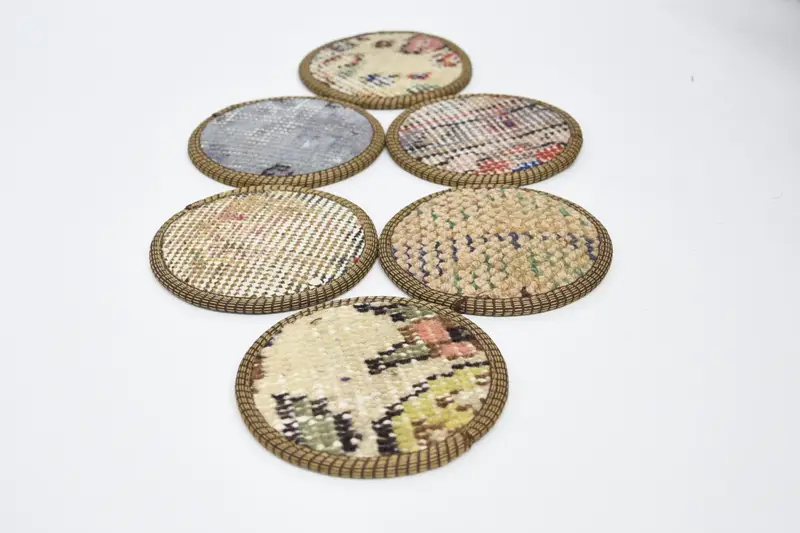 Boho Beige & Bronze Runder Untersetzer, einzigartiger Boho Untersetzer