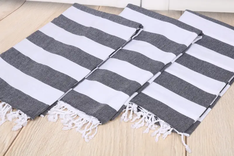 Sand-resistant Turkish towel for travel, Turkish Towel Beach, Valentines Gift, 70x40 Cotton Striped Towel, Lightweight towel, Personalized Towel - 6
