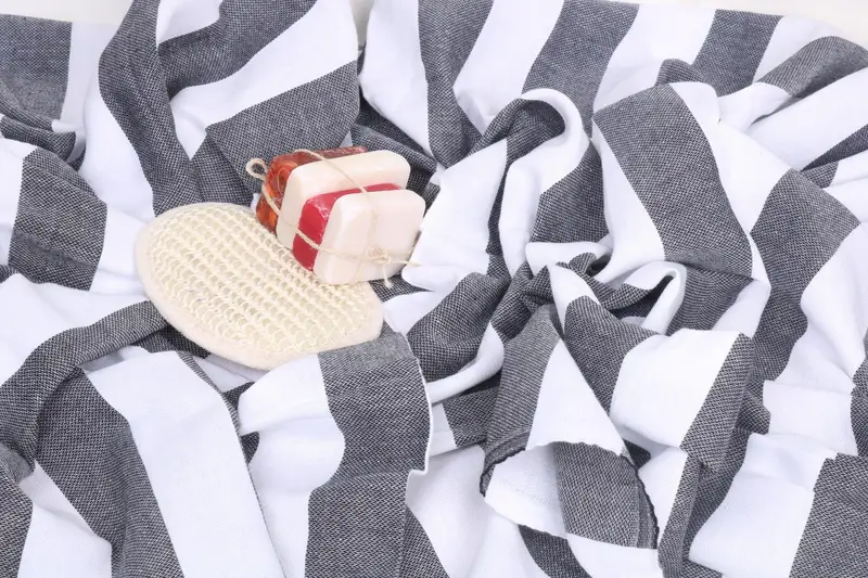 Sand-resistant Turkish towel for travel, Turkish Towel Beach, Valentines Gift, 70x40 Cotton Striped Towel, Lightweight towel, Personalized Towel - 7
