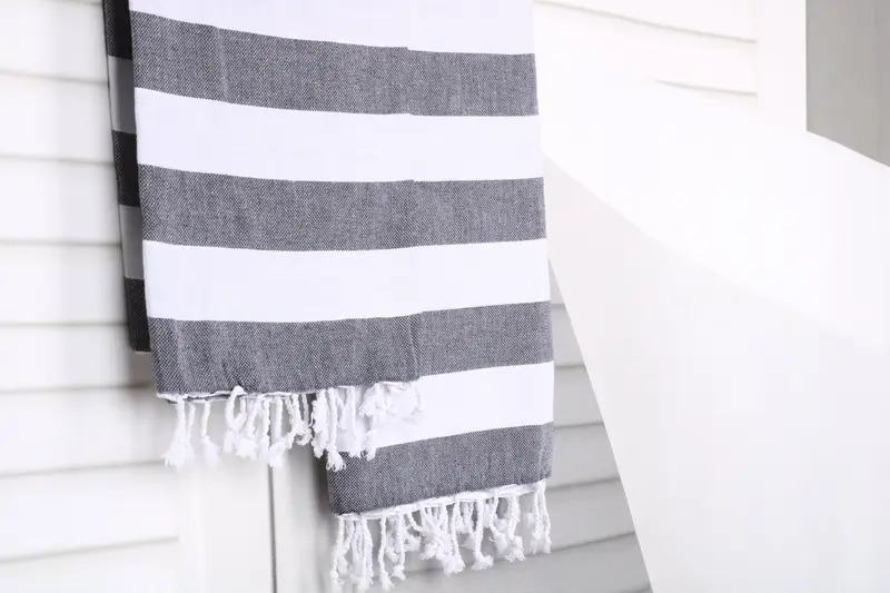 Sand-resistant Turkish towel for travel, Turkish Towel Beach, Valentines Gift, 70x40 Cotton Striped Towel, Lightweight towel, Personalized Towel - 8