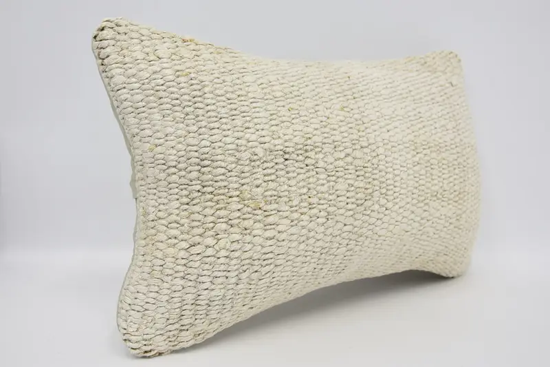 Pillow Cover, 12x20 Beige Pillow, Throw Kilim Pillow, Nomadic Pillow, Boho Pillow Sham Cover, Custom Pillow Sham, Vintage Kilim Throw Pillow - 3