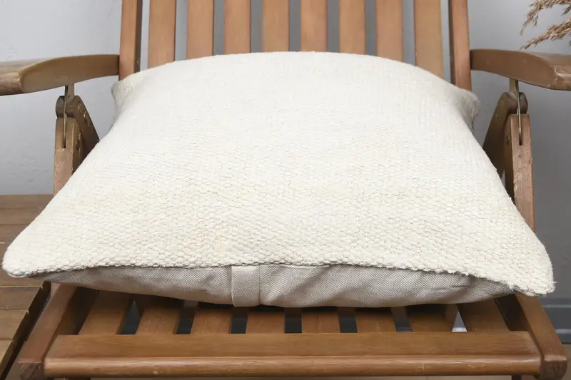 20x20 Beige Pillow, Handmade Kilim Cushion, Sustainable Cushion Case, Garden Pillow Cover, Antique Pillows, Turkish Kilim Pillow, Pillow Cover - 5