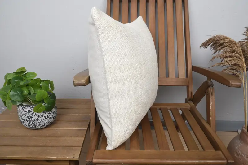 20x20 Beige Pillow, Handmade Kilim Cushion, Sustainable Cushion Case, Garden Pillow Cover, Antique Pillows, Turkish Kilim Pillow, Pillow Cover - 2