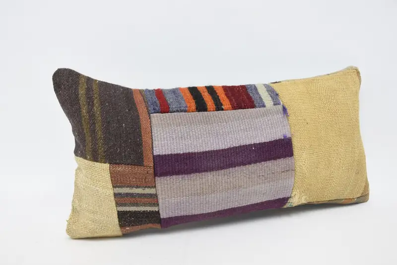 Geometric Embroidered Pillow, 12x24 Inches Decorative Pillow - 3