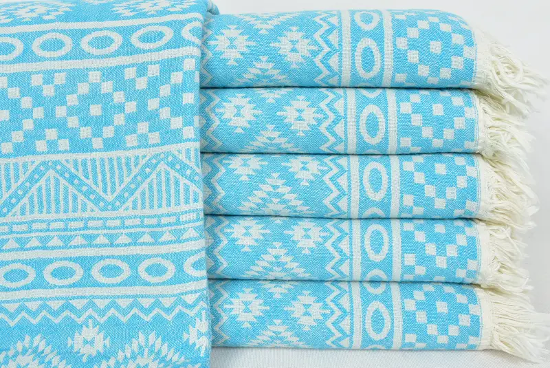 Halloween Gifts, Wedding Favors, Summer Towel, Wedding Gift, Luxury Beach Towel, Absorbent towel, 68x36 Cotton Geometric Towel, Bridesmaid Towel - 1