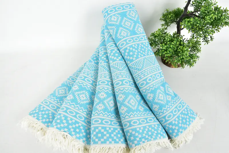 Halloween Gifts, Wedding Favors, Summer Towel, Wedding Gift, Luxury Beach Towel, Absorbent towel, 68x36 Cotton Geometric Towel, Bridesmaid Towel - 4