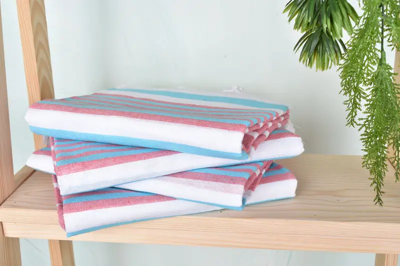 Fouta towel, Beach towel, 68x40 Cotton Striped Towel, Personalized Gift, Valentines Day Gift, Organic cotton peshtemal for spa and beach - 7