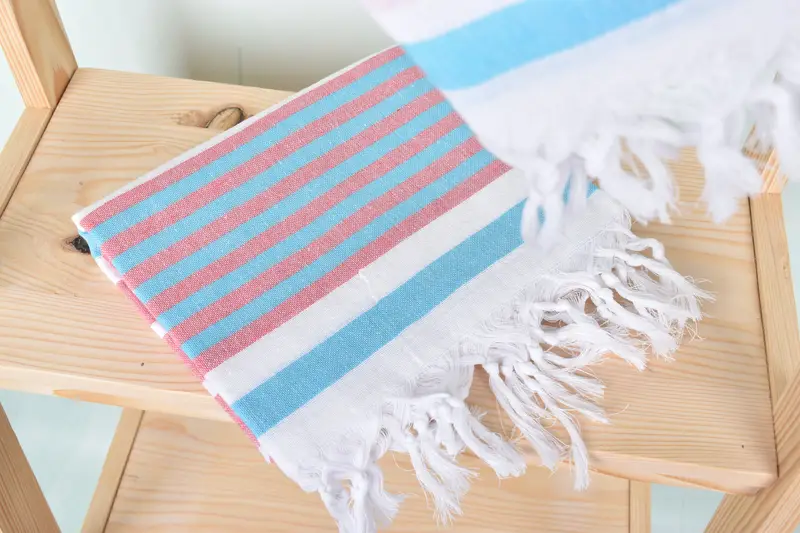 Fouta towel, Beach towel, 68x40 Cotton Striped Towel, Personalized Gift, Valentines Day Gift, Organic cotton peshtemal for spa and beach - 5