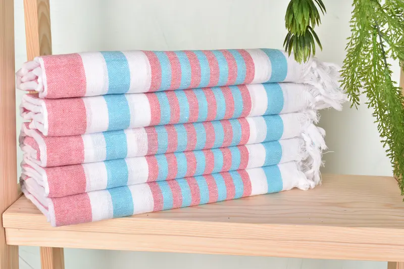 Fouta towel, Beach towel, 68x40 Cotton Striped Towel, Personalized Gift, Valentines Day Gift, Organic cotton peshtemal for spa and beach - 2