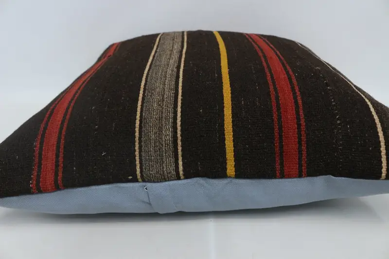 Kilim Pillow Cover, 28x28 Brown Pillow Case, Turkish Pillow, Boho Pillow, Vintage Throw Pillow Sham, Colorful Pillow Cover, Pillow Cover - 5