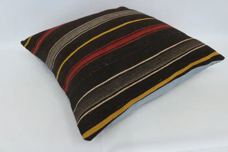 Kilim Pillow Cover, 28x28 Brown Pillow Case, Turkish Pillow, Boho Pillow, Vintage Throw Pillow Sham, Colorful Pillow Cover, Pillow Cover - 6