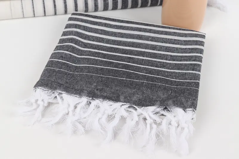 Gifts For Him, Eco-Friendly Turkish Towel, Luxury Turkish Bath Towel, Custom Wedding Gift, Thin towel, 70x40 Cotton Striped Towel, Bathroom Towel - 5