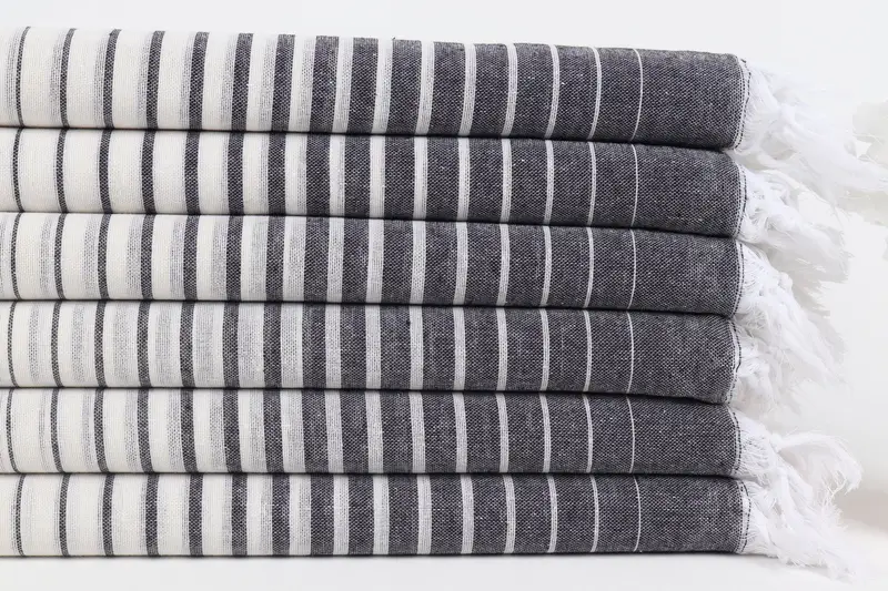 Gifts For Him, Eco-Friendly Turkish Towel, Luxury Turkish Bath Towel, Custom Wedding Gift, Thin towel, 70x40 Cotton Striped Towel, Bathroom Towel - 3