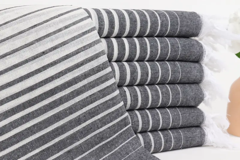 Gifts For Him, Eco-Friendly Turkish Towel, Luxury Turkish Bath Towel, Custom Wedding Gift, Thin towel, 70x40 Cotton Striped Towel, Bathroom Towel - 1
