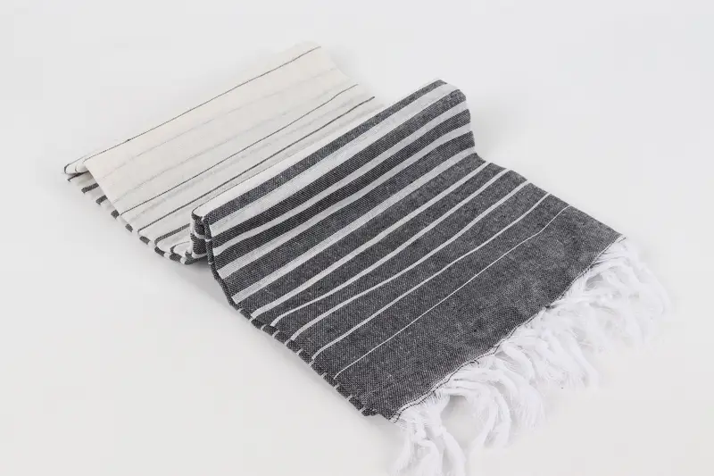 Gifts For Him, Eco-Friendly Turkish Towel, Luxury Turkish Bath Towel, Custom Wedding Gift, Thin towel, 70x40 Cotton Striped Towel, Bathroom Towel - 6