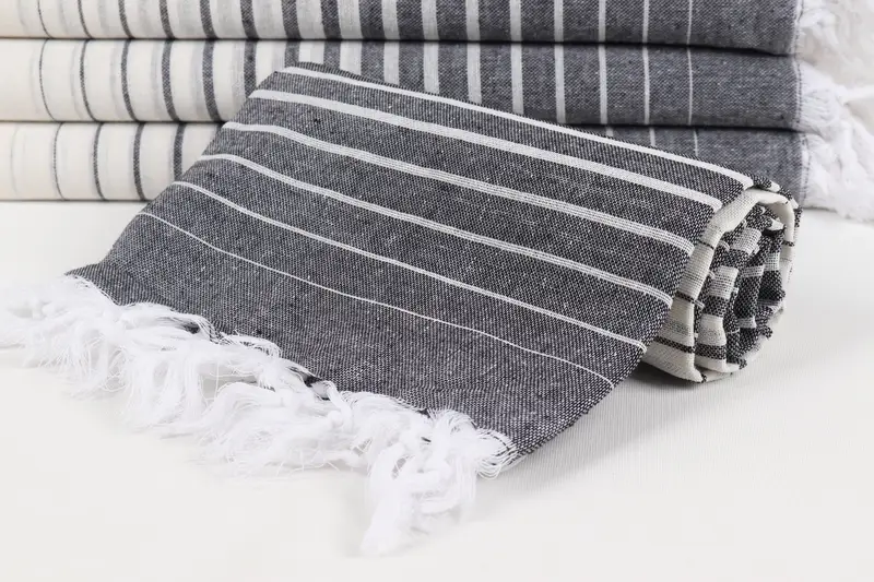 Gifts For Him, Eco-Friendly Turkish Towel, Luxury Turkish Bath Towel, Custom Wedding Gift, Thin towel, 70x40 Cotton Striped Towel, Bathroom Towel - 4