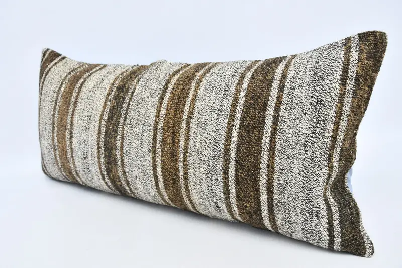 Boho Pillow Sham Cover, 16x36 White Cushion Case, Living Room Throw Pillow Sham, Vintage Kilim Throw Pillow, Pillow, Ethnical Kilim Rug Pillow - 4